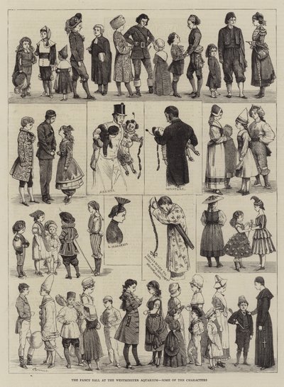 The Fancy Ball at the Westminster Aquarium, Some of the Characters by Alfred Chantrey Corbould